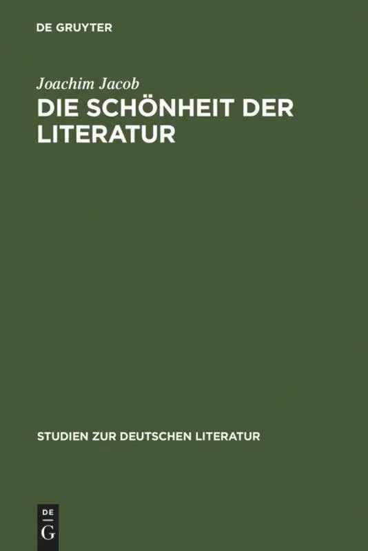 Cover: 9783484181830 | Die Schönheit der Literatur | Joachim Jacob | Buch | VII | Deutsch