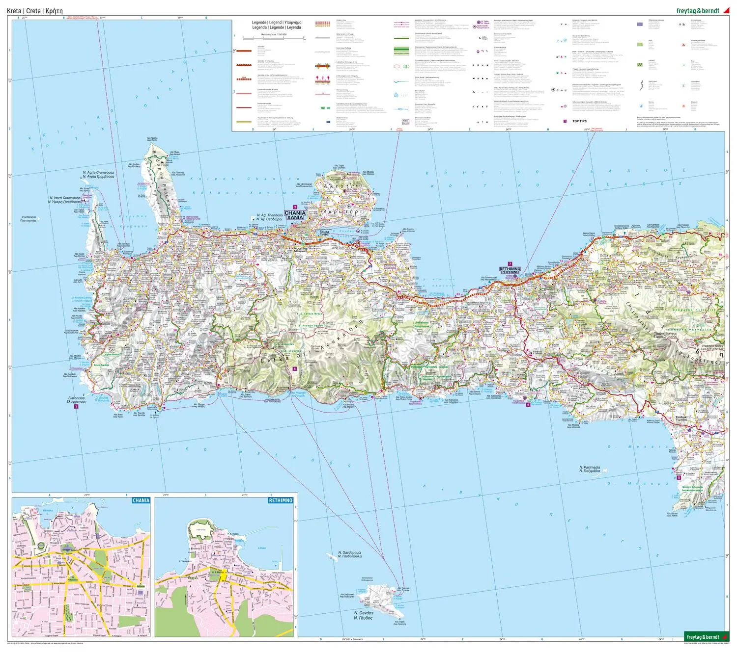 Bild: 9783707921830 | Kreta, Straßen- und Freizeitkarte 1:150.000, freytag &amp; berndt | berndt