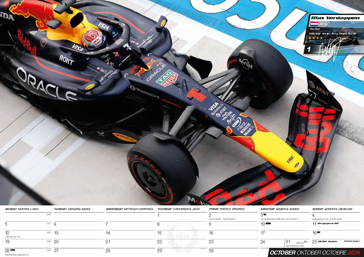 Bild: 9798893611830 | Formel 1 Kalender 2026 | Kalender | 14 S. | Deutsch | 2026