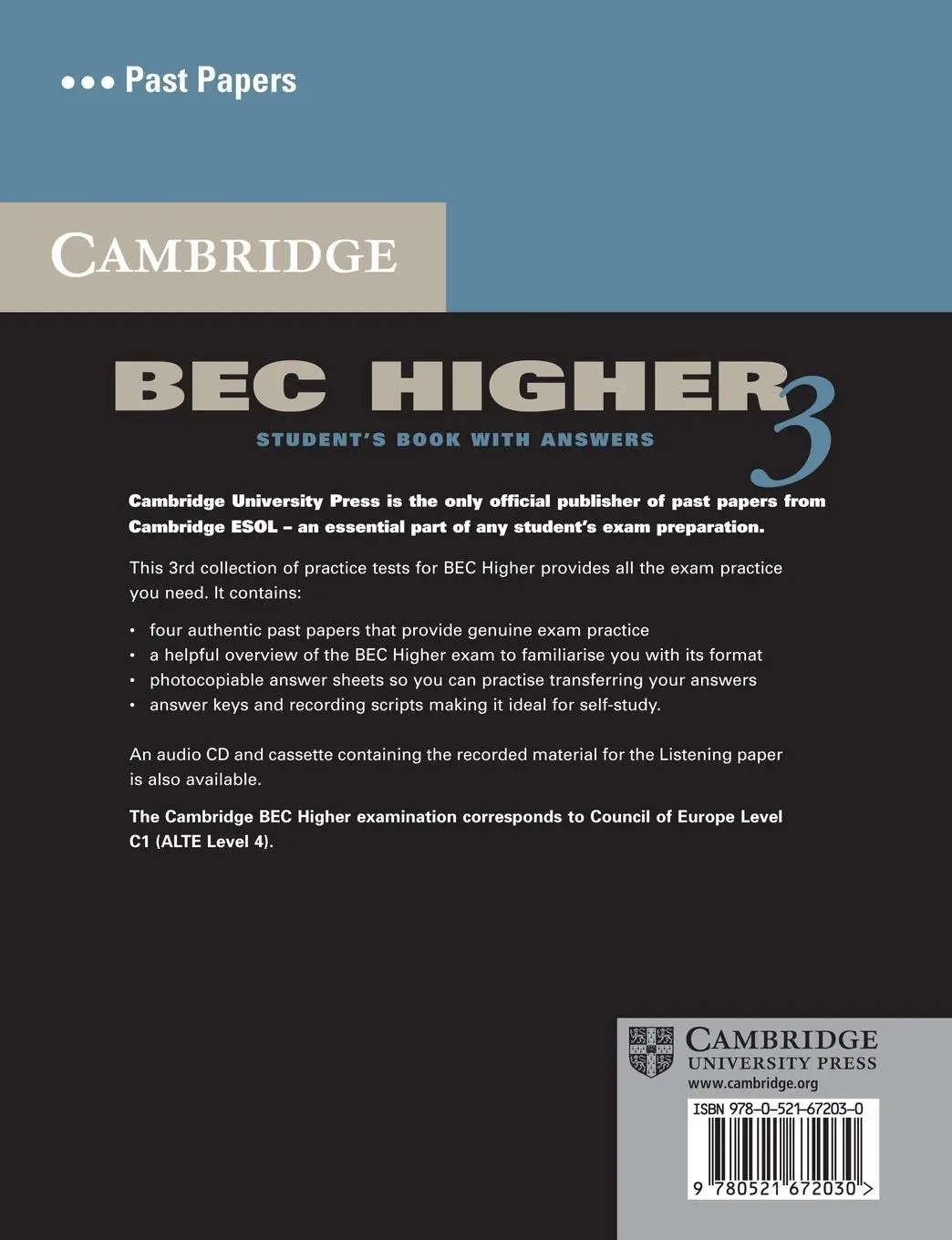 Rückseite: 9780521672030 | Cambridge BEC Higher 3 | Taschenbuch | Englisch | 2006