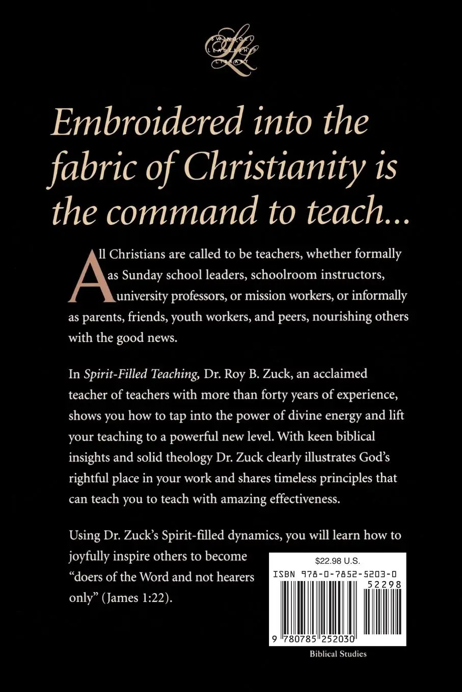 Rückseite: 9780785252030 | Spirit-Filled Teaching | Roy B. Zuck (u. a.) | Taschenbuch | Englisch