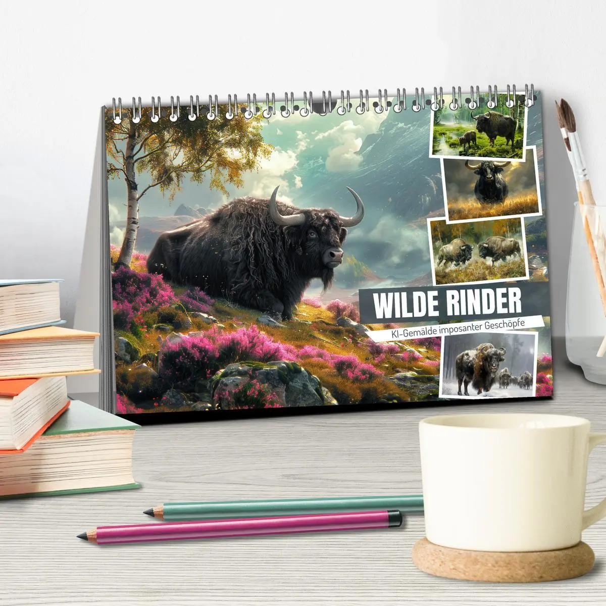 Bild: 9783457262030 | Wilde Rinder (Tischkalender 2026 DIN A5 quer), CALVENDO Monatskalender