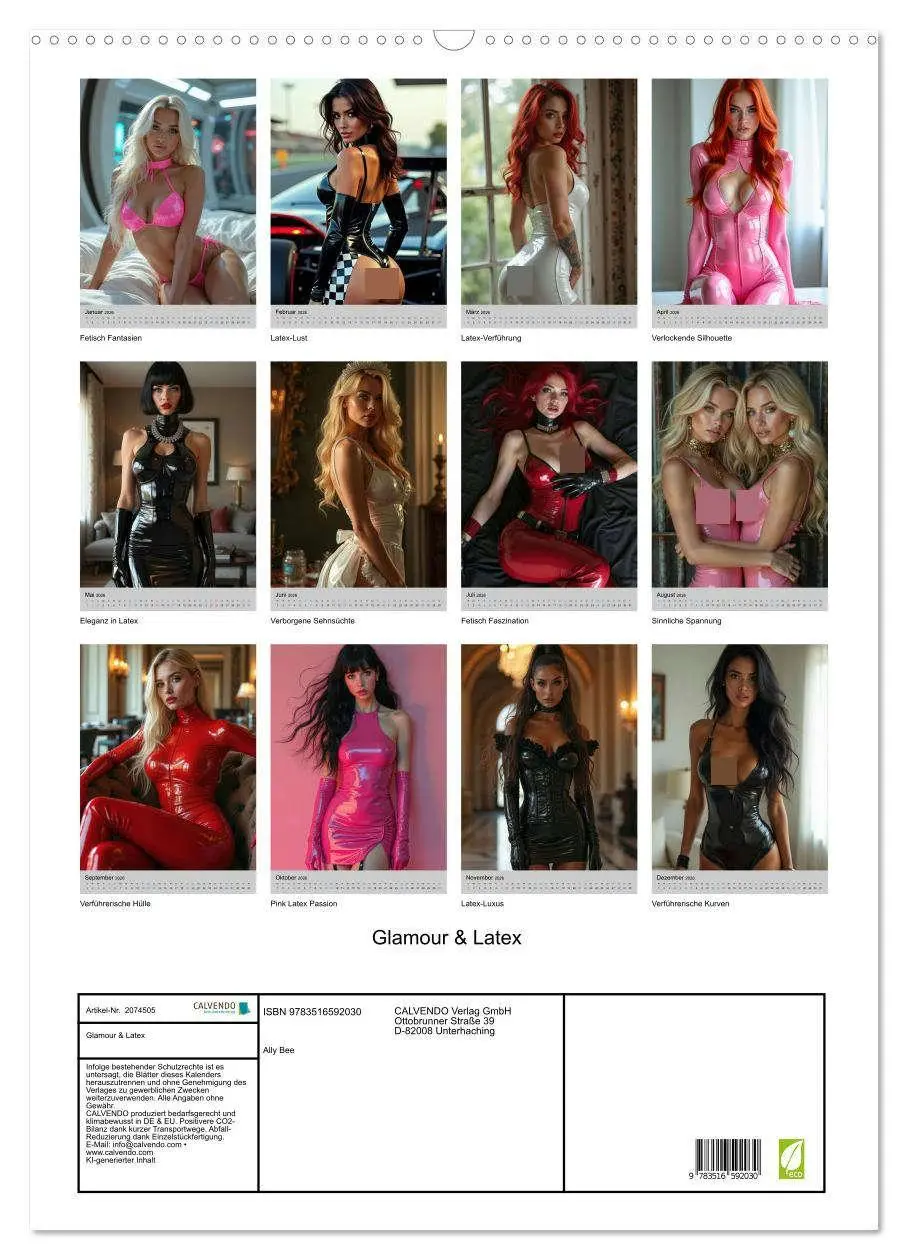 Bild: 9783516592030 | Glamour &amp; Latex (Wandkalender 2026 DIN A2 hoch), CALVENDO...