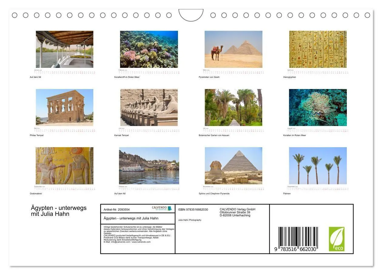 Bild: 9783516662030 | Ägypten - unterwegs mit Julia Hahn (Wandkalender 2026 DIN A4 quer),...