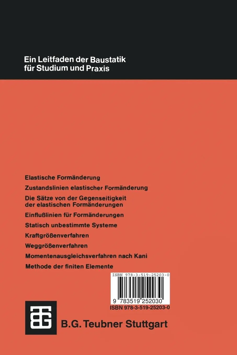 Rückseite: 9783519252030 | Praktische Baustatik | Teil 3 | Gerhard Erlhof (u. a.) | Taschenbuch