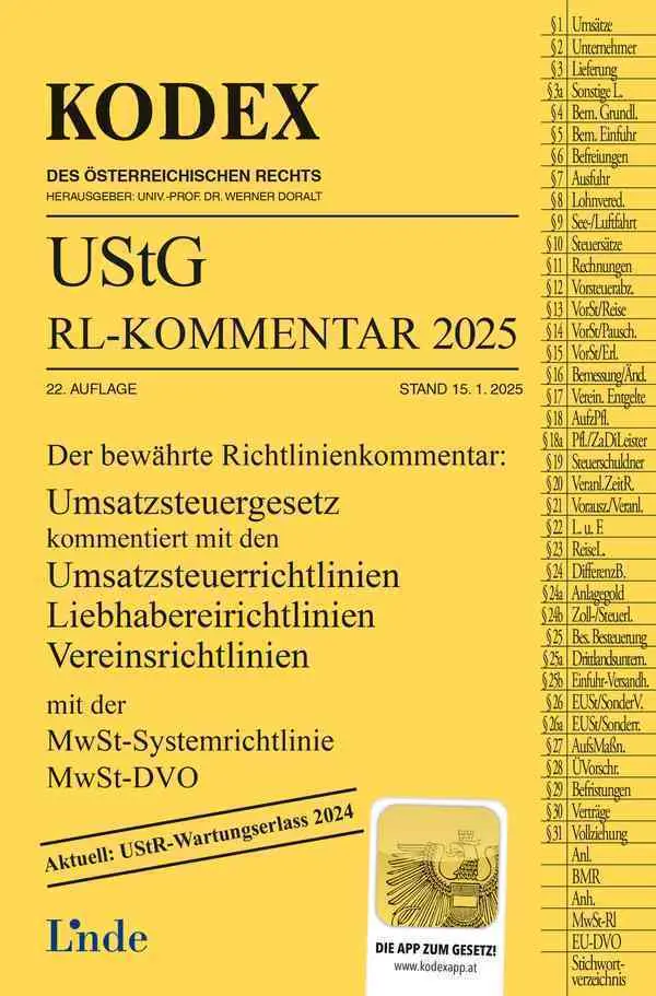 Cover: 9783707352030 | KODEX UStG-Richtlinien-Kommentar 2025 | Robert Pernegger | Taschenbuch