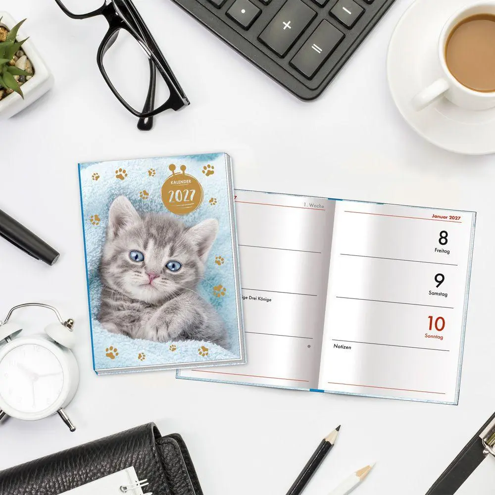 Bild: 4251901512130 | TRÖTSCH - Taschenkalender A7 Katze 2027 | Mini-Terminkalender | KG