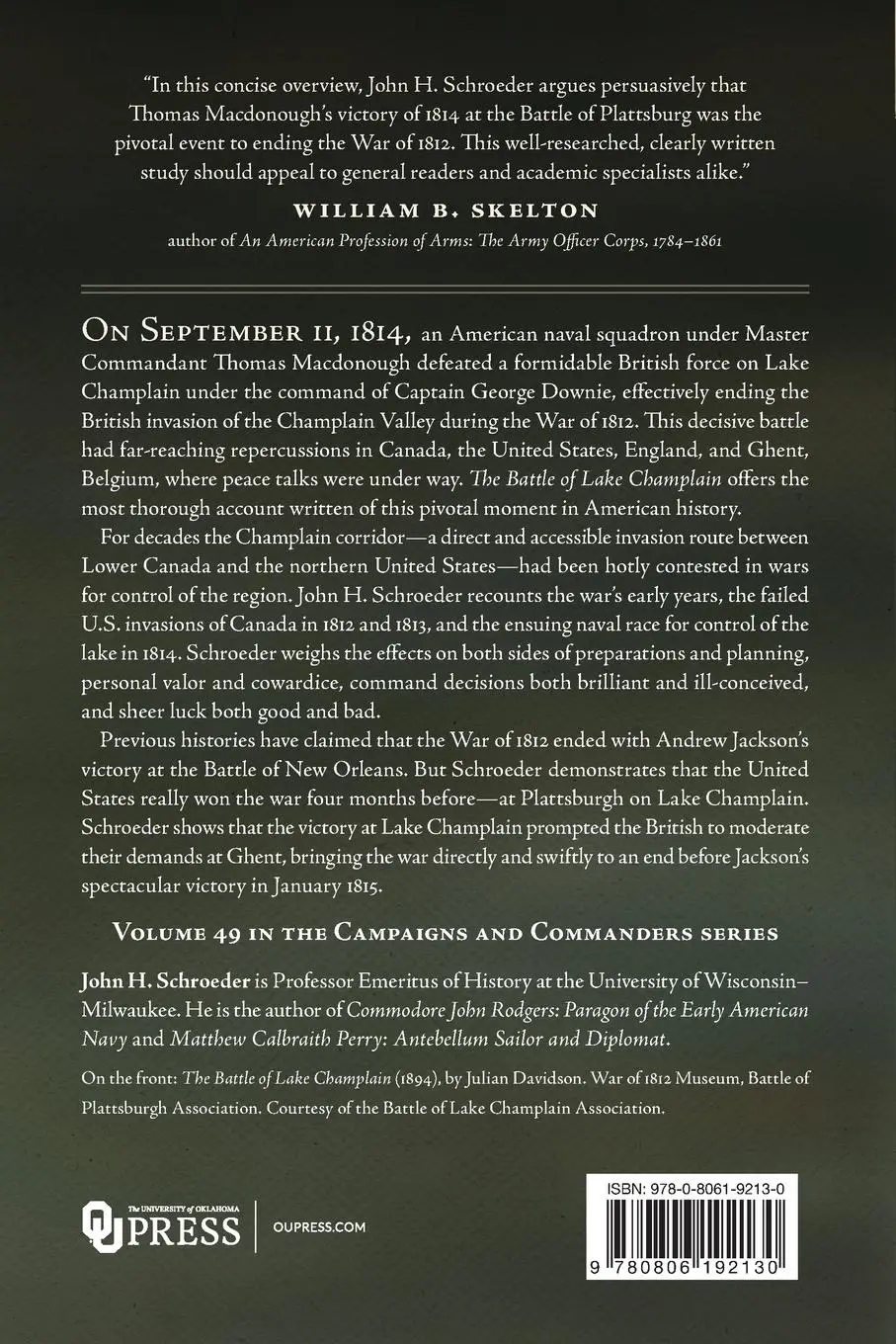 Rückseite: 9780806192130 | The Battle of Lake Champlain | A "Brilliant and Extraordinary Victory"
