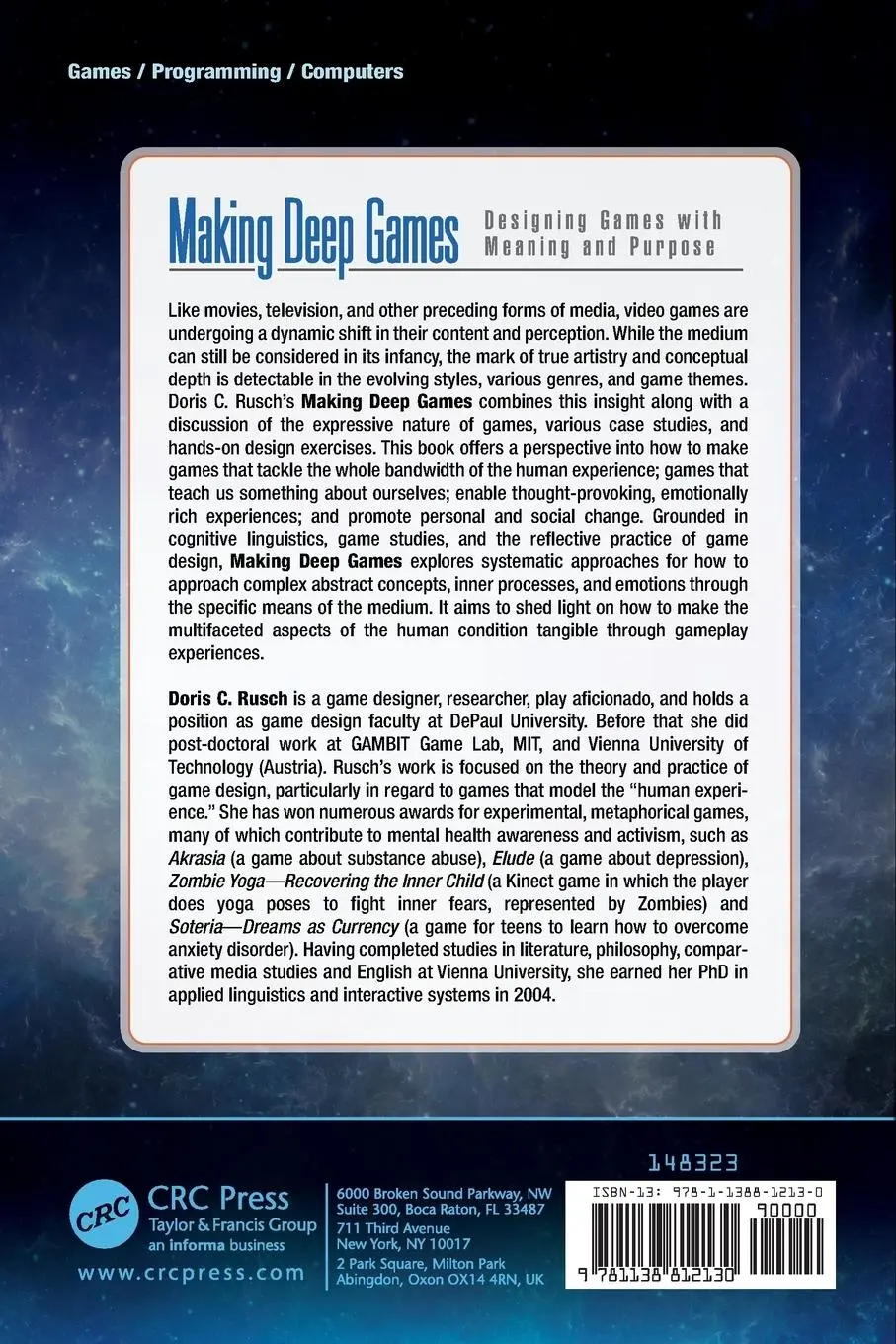 Rückseite: 9781138812130 | Making Deep Games | Designing Games with Meaning and Purpose | Rusch