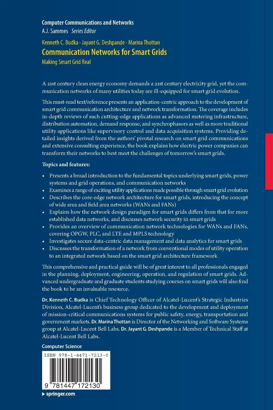 Rückseite: 9781447172130 | Communication Networks for Smart Grids | Making Smart Grid Real | Buch