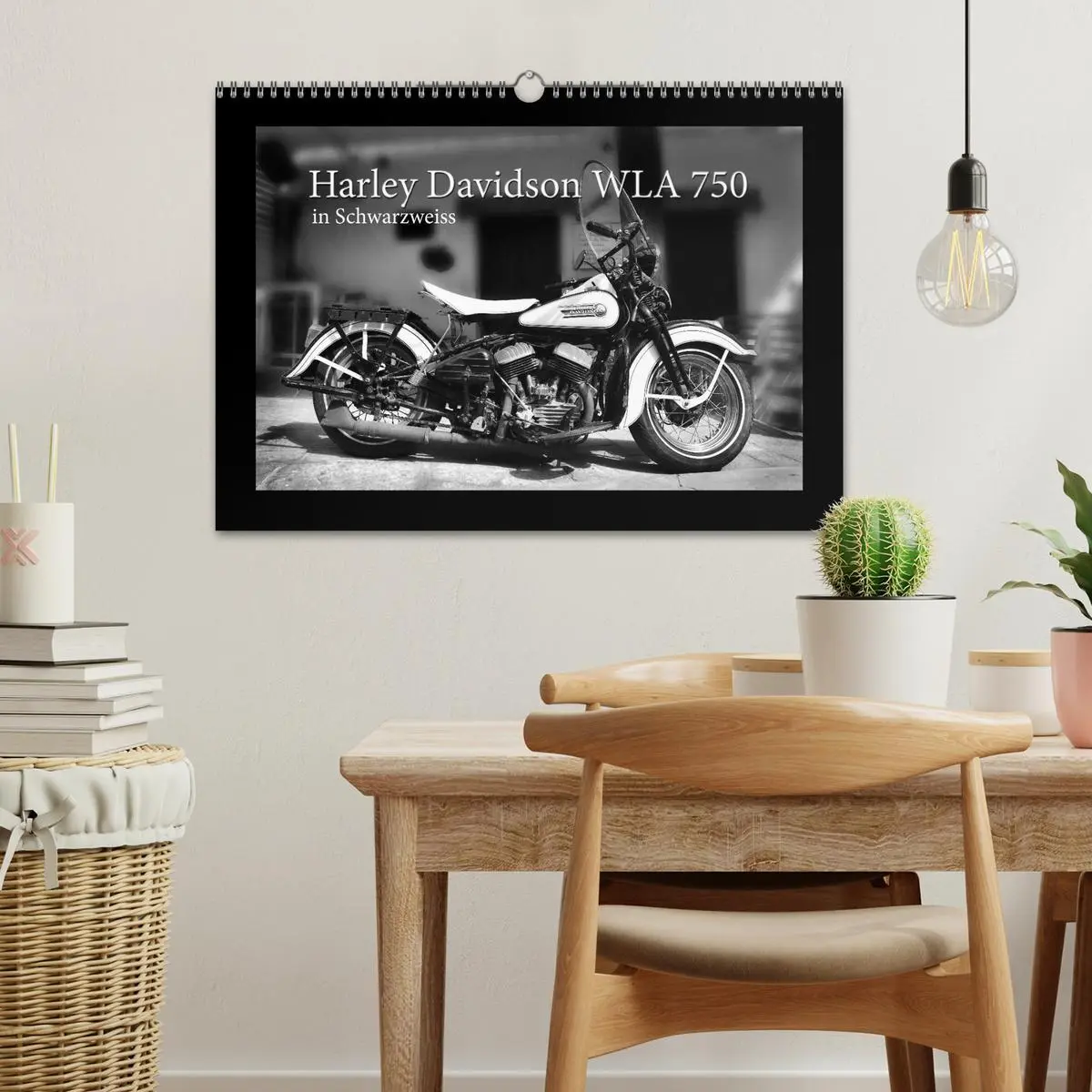Bild: 9783457872130 | Harley Davidson WLA 750 in Schwarzweiss (Wandkalender 2026 DIN A3...