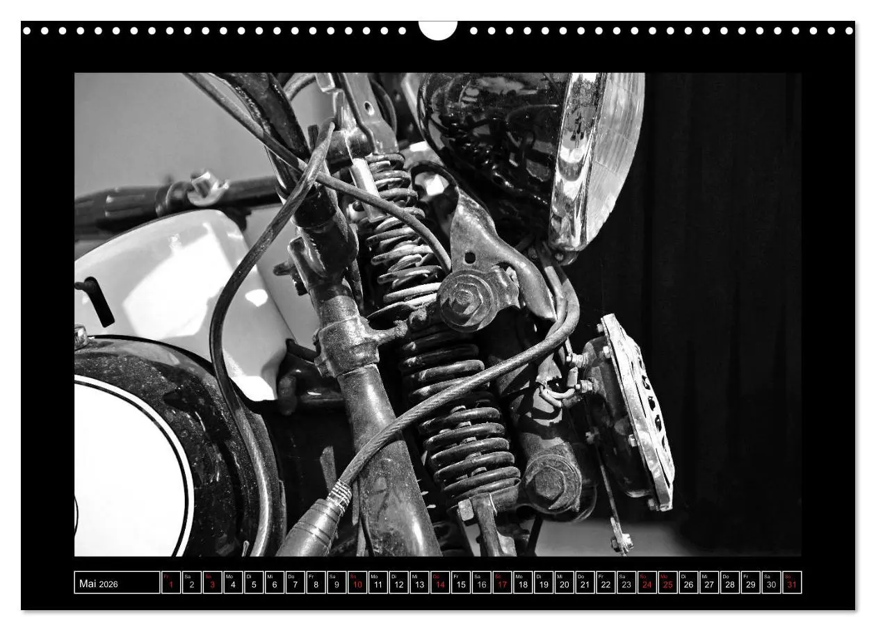 Bild: 9783457872130 | Harley Davidson WLA 750 in Schwarzweiss (Wandkalender 2026 DIN A3...