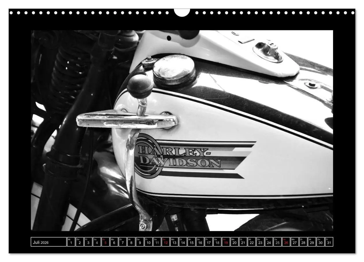 Bild: 9783457872130 | Harley Davidson WLA 750 in Schwarzweiss (Wandkalender 2026 DIN A3...