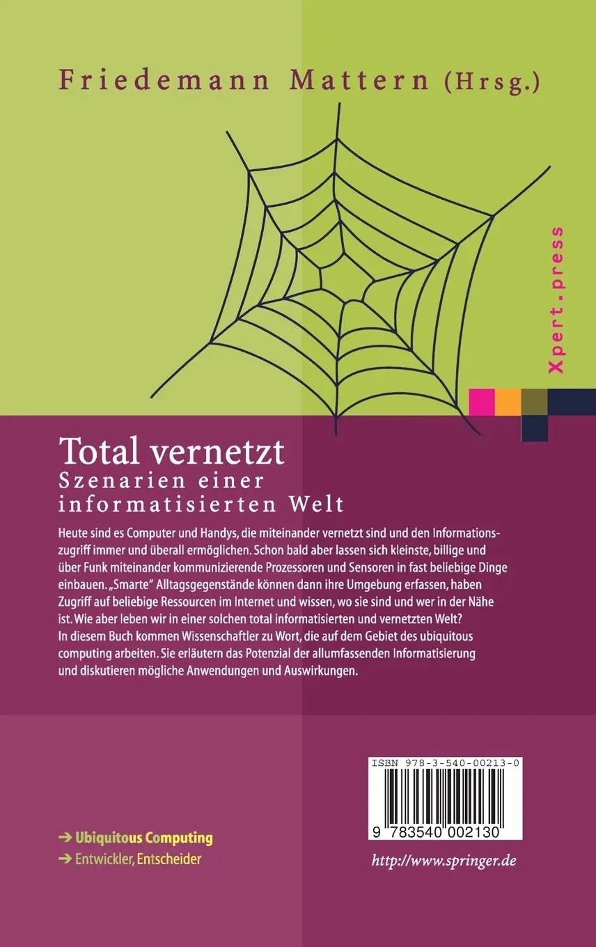 Rückseite: 9783540002130 | Total vernetzt | Szenarien einer informatisierten Welt | Mattern | xiv