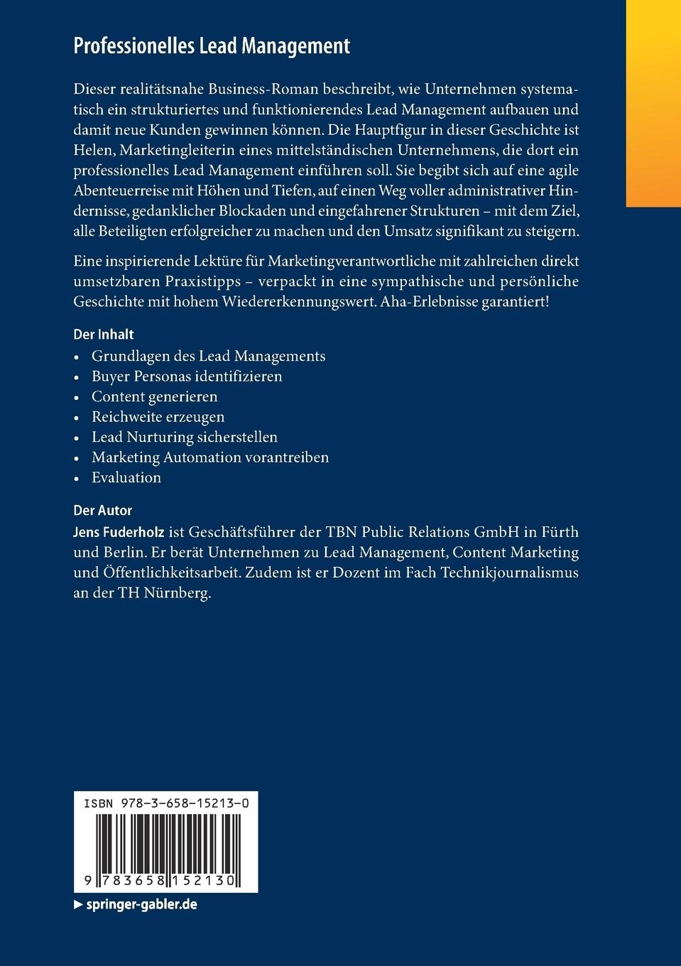 Rückseite: 9783658152130 | Professionelles Lead Management | Jens Fuderholz | Taschenbuch | vii