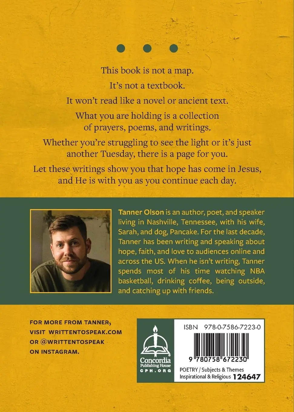 Rückseite: 9780758672230 | Continue | Poems and Prayers of Hope | Tanner Olson | Taschenbuch