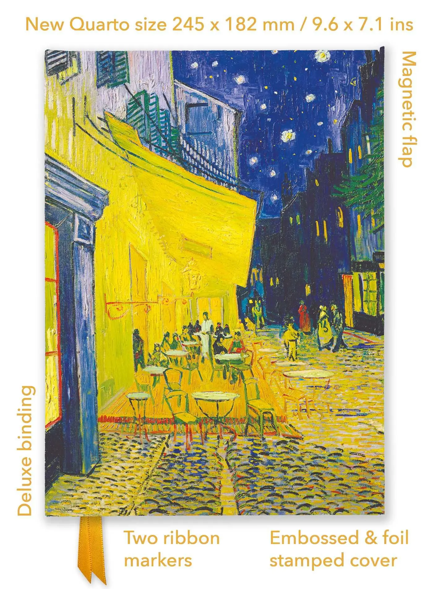 Cover: 9781835622230 | Vincent Van Gogh: Café Terrace (Foiled Quarto Journal) | Publishing