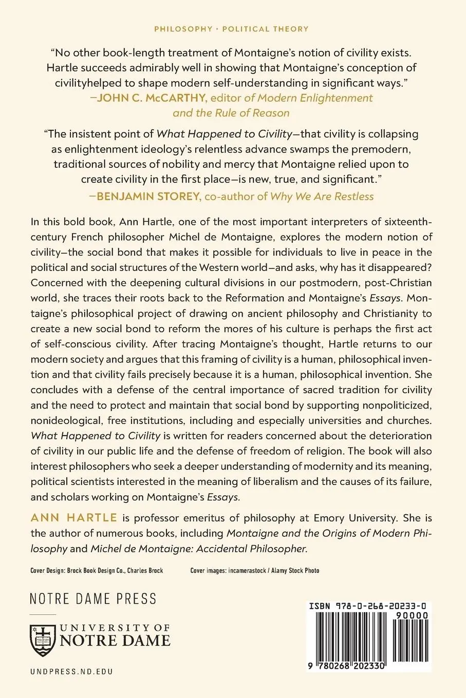 Rückseite: 9780268202330 | What Happened to Civility | Ann Hartle | Taschenbuch | Englisch | 2022