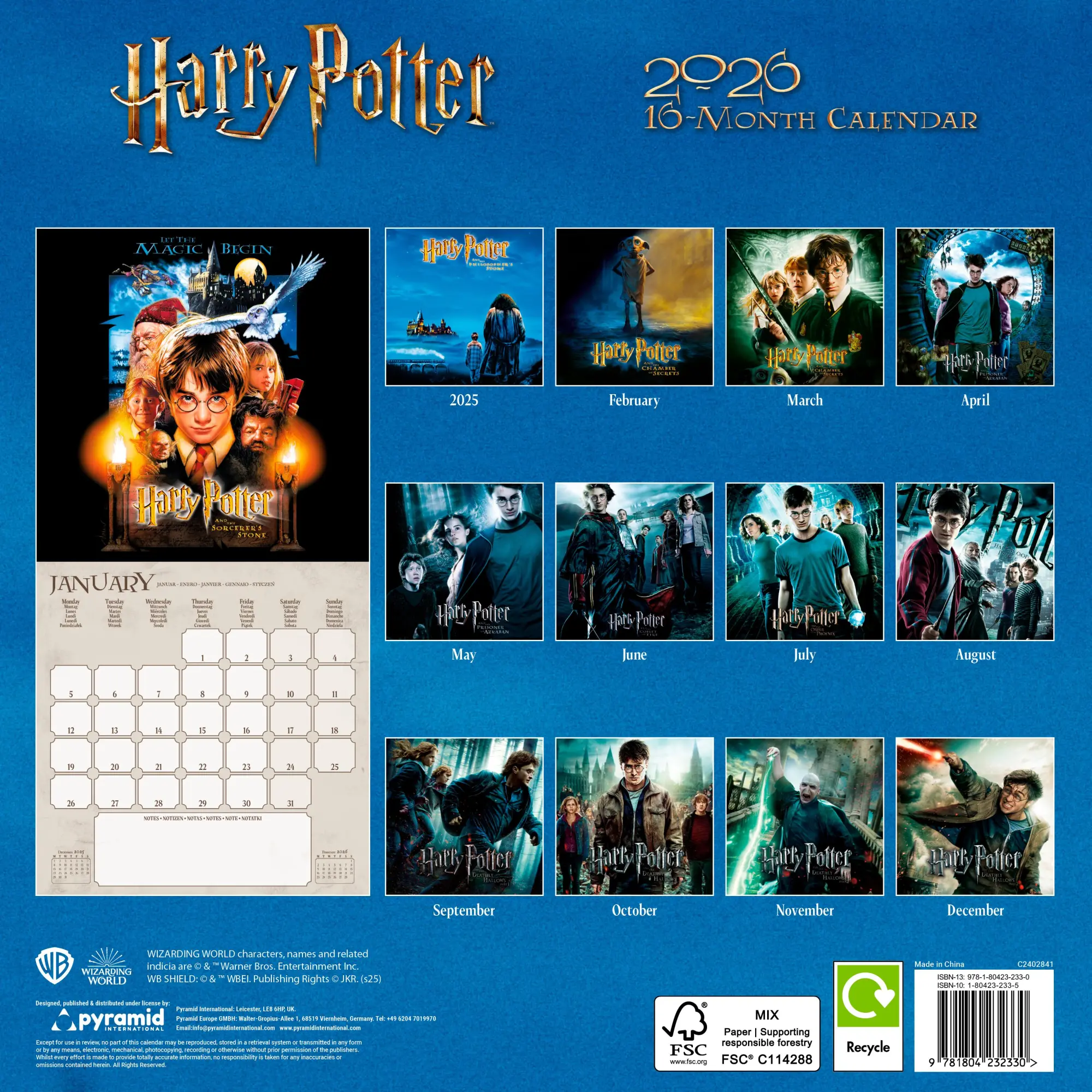 Rückseite: 9781804232330 | HARRY POTTER (FASHION) - Broschürenkalender im Format 30 x 30 | 28 S.