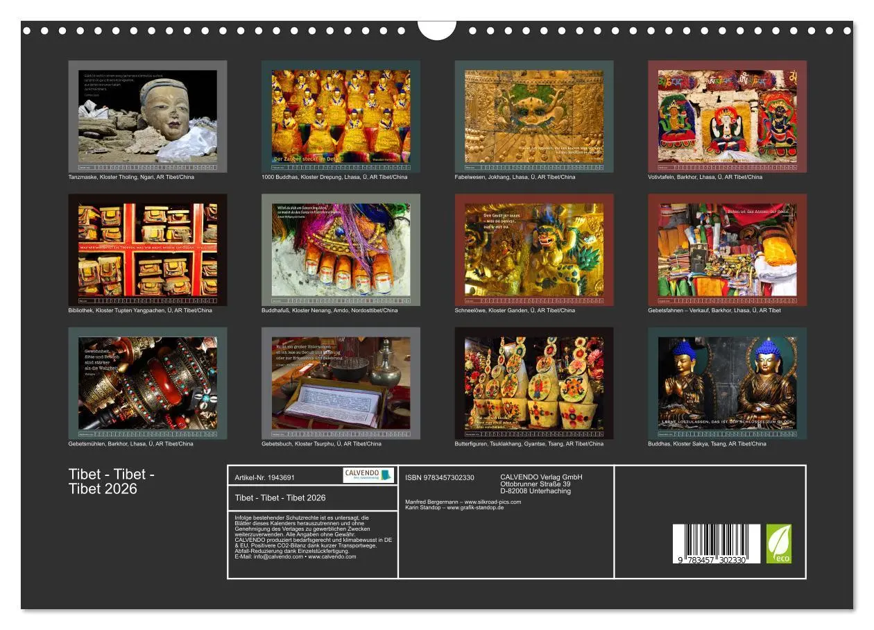 Bild: 9783457302330 | Tibet - Tibet - Tibet 2026 (Wandkalender 2026 DIN A3 quer),...