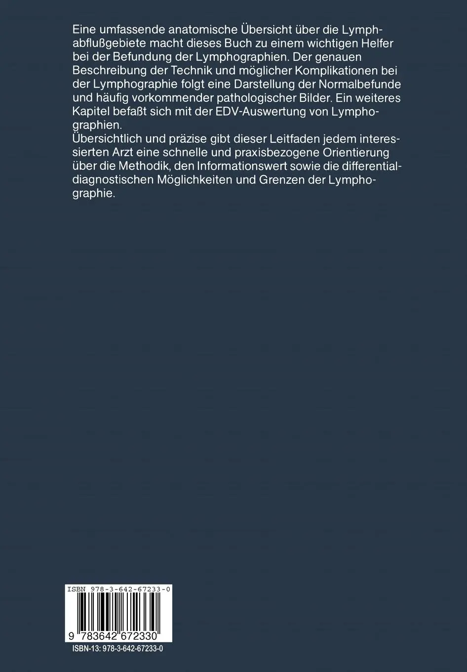 Rückseite: 9783642672330 | Lymphographie | Anatomie Technik Diagnostik | K. -H. G. Müller | Buch
