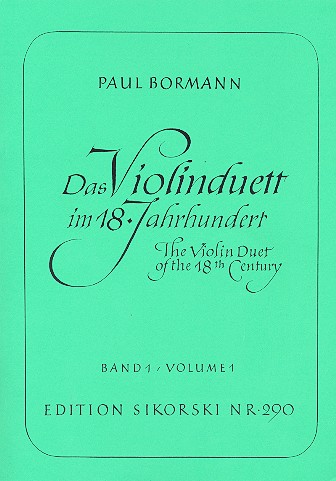 Cover: 9790003002330 | Das Violinduett im 18. Jahrhundert | Bd 1 | Buch | Sikorski Edition