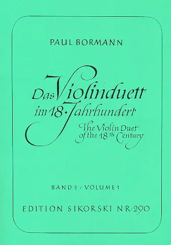 Cover: 9790003002330 | Das Violinduett im 18. Jahrhundert | Bd 1 | Buch | Sikorski Edition
