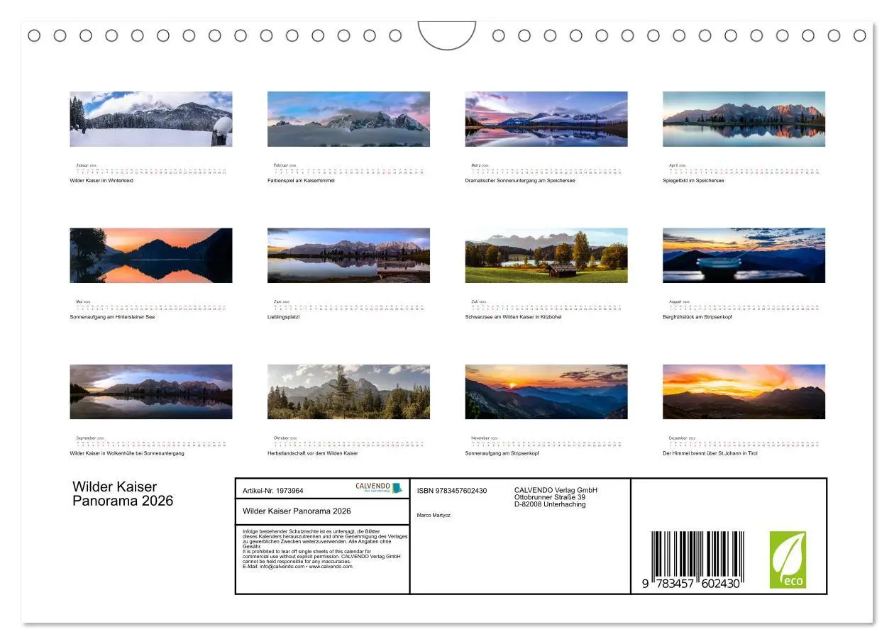 Bild: 9783457602430 | Wilder Kaiser Panorama 2026 (Wandkalender 2026 DIN A4 quer),...