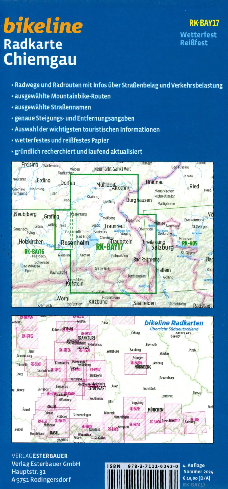 Bild: 9783711102430 | Radkarte Chiemgau (RK-BAY17) | Esterbauer Verlag | (Land-)Karte | 2024