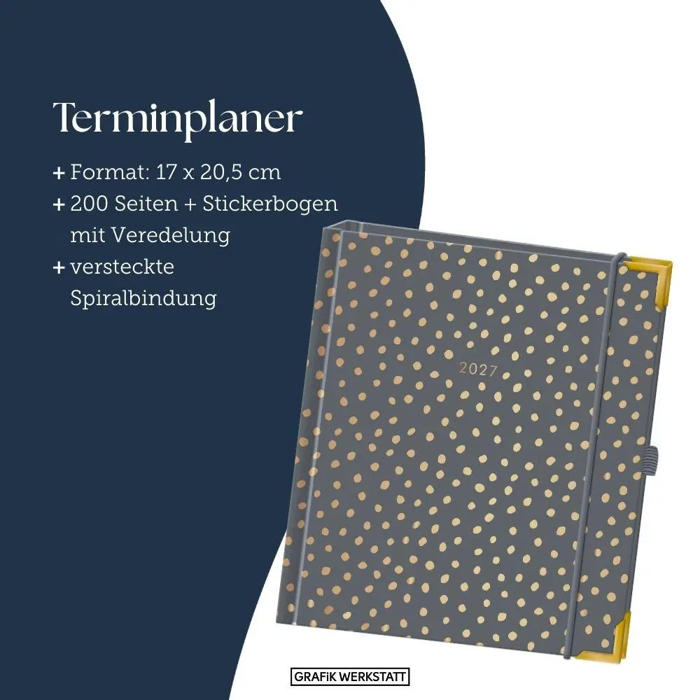 Bild: 9783986362430 | Terminplaner A5 Premium 2027 Dunkelgrau | Premium-Terminplaner | 2027
