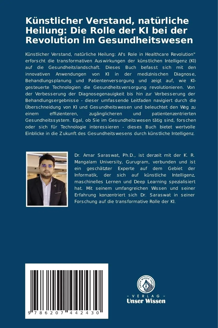 Rückseite: 9786207442430 | Künstlicher Verstand, natürliche Heilung: Die Rolle der KI bei der...