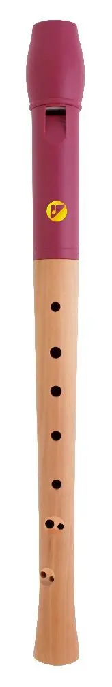 Bild: 4250258312530 | Voggys Holz-Kunststoff-Blockflöte (roter Flötenkopf), barocke...