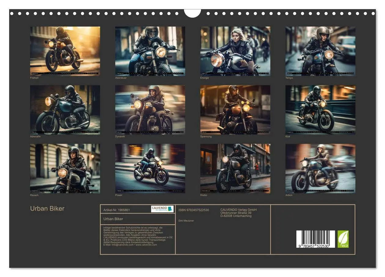 Bild: 9783457522530 | Urban Biker (Wandkalender 2026 DIN A3 quer), CALVENDO Monatskalender