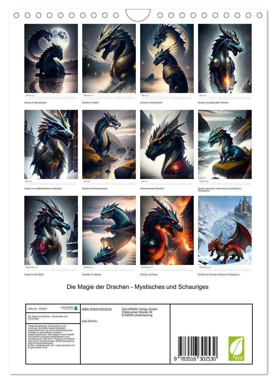 Bild: 9783516302530 | Die Magie der Drachen - Mystisches und Schauriges (Wandkalender...