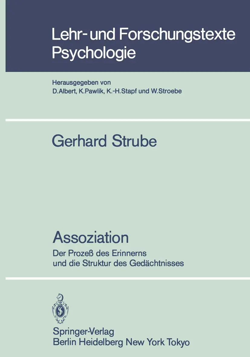 Cover: 9783540132530 | Assoziation | G. Strube | Taschenbuch | xii | Deutsch | 1984