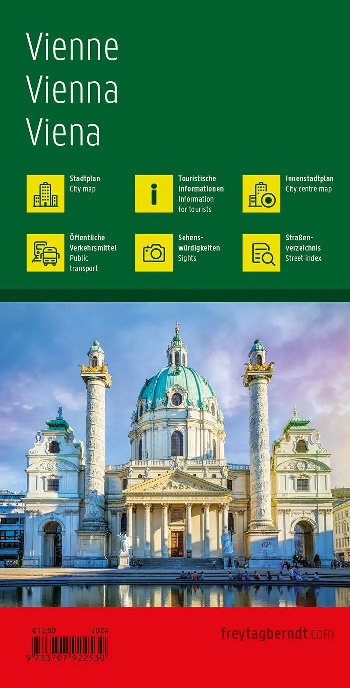 Rückseite: 9783707922530 | Wien, Stadtplan 1:25.000, freytag &amp; berndt | Freytag &amp; Berndt | 2024