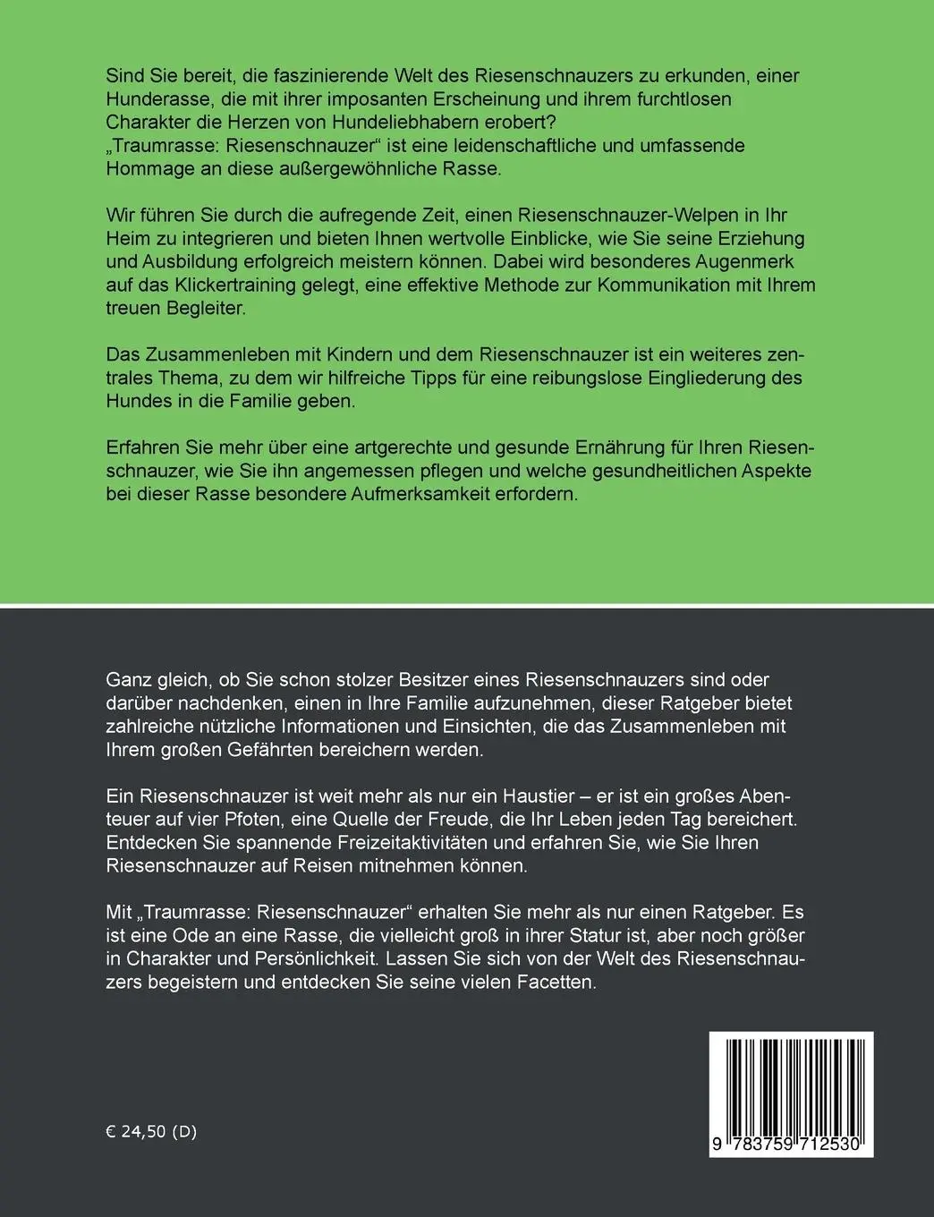 Rückseite: 9783759712530 | Traumrasse Riesenschnauzer | Peter Driester | Taschenbuch | Paperback