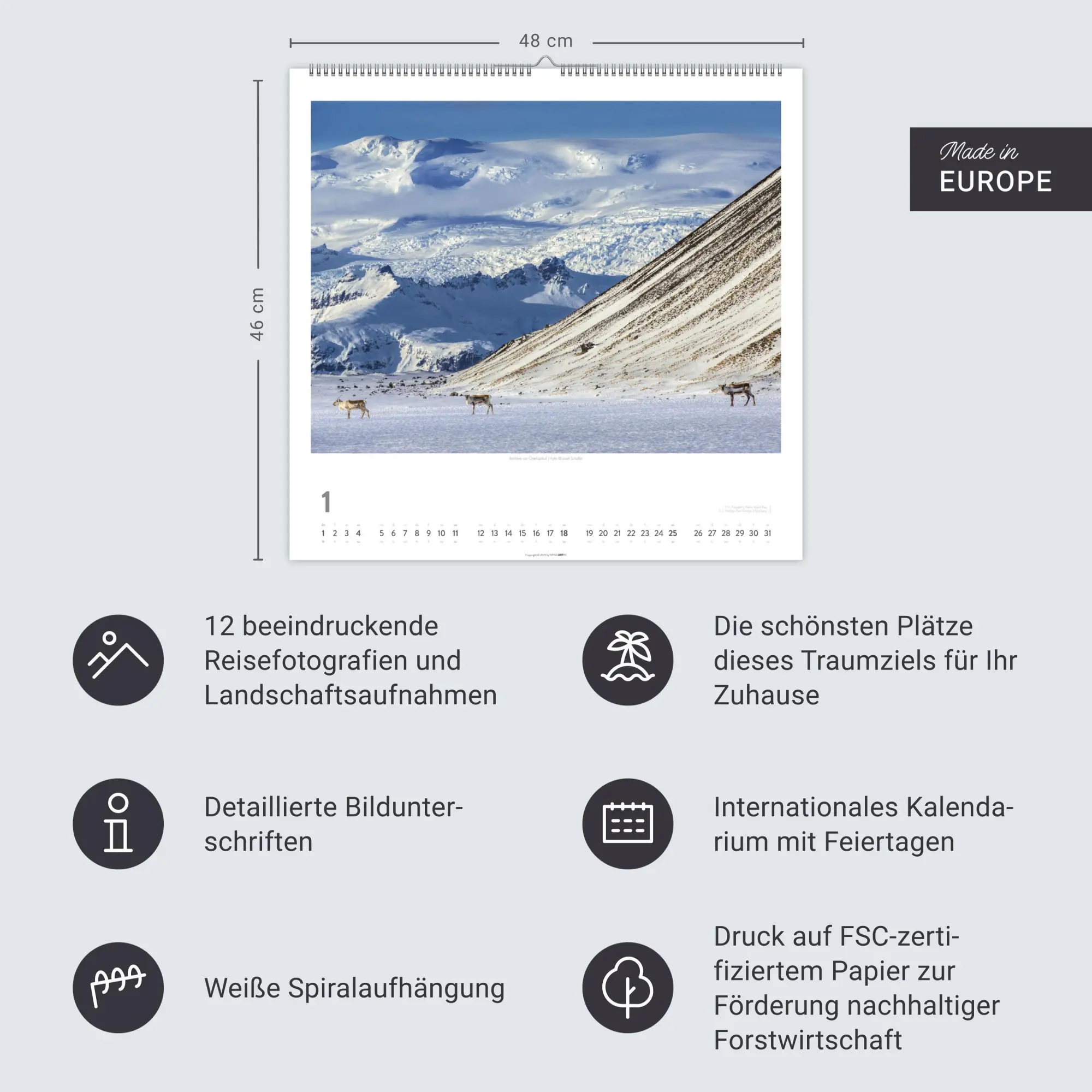 Bild: 9783839902530 | Island Kalender 2026 - Insel aus Feuer und Eis | Josef Schäfer | 14 S.