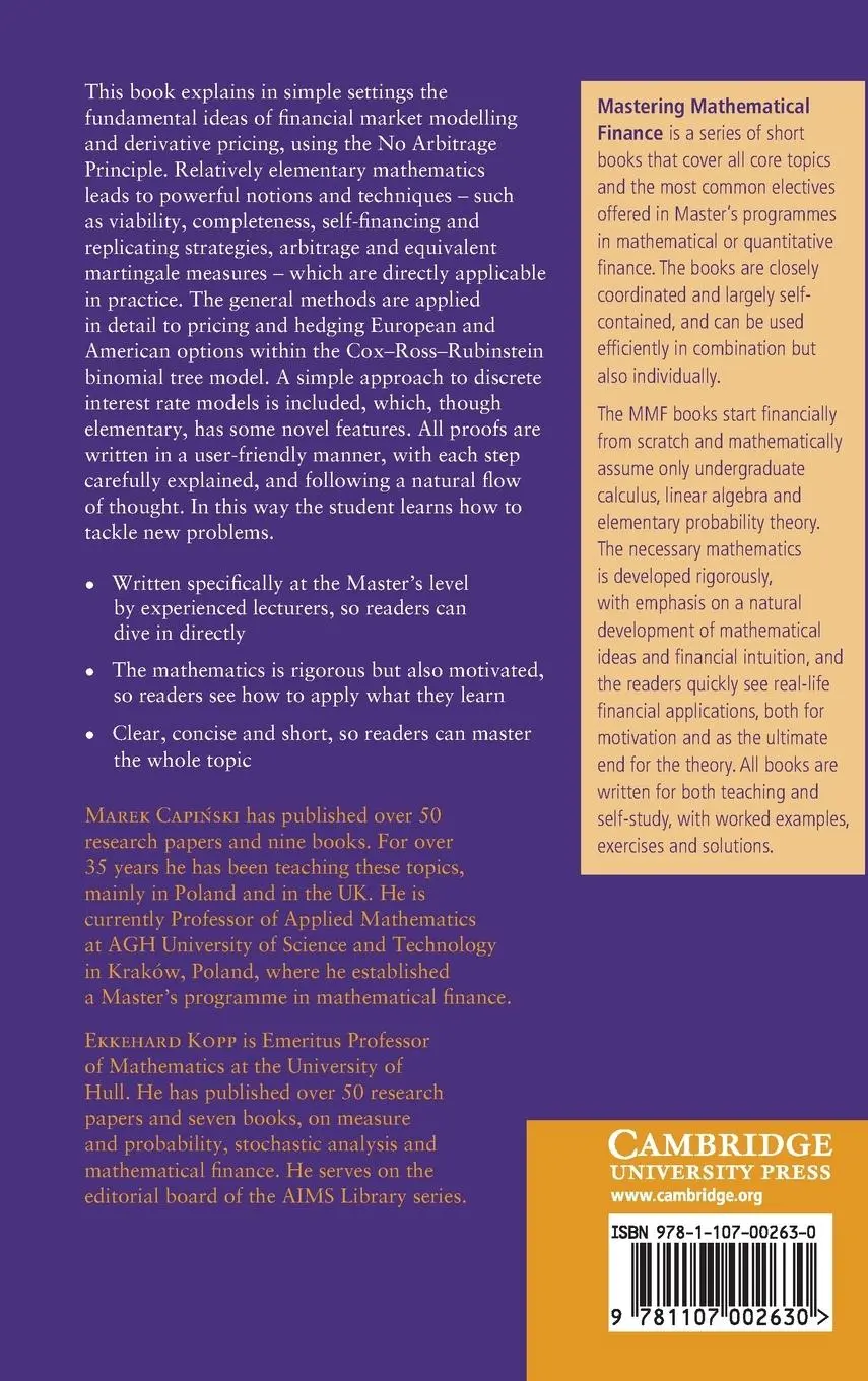 Rückseite: 9781107002630 | Discrete Models of Financial Markets | Marek Capinski | Buch | 2012