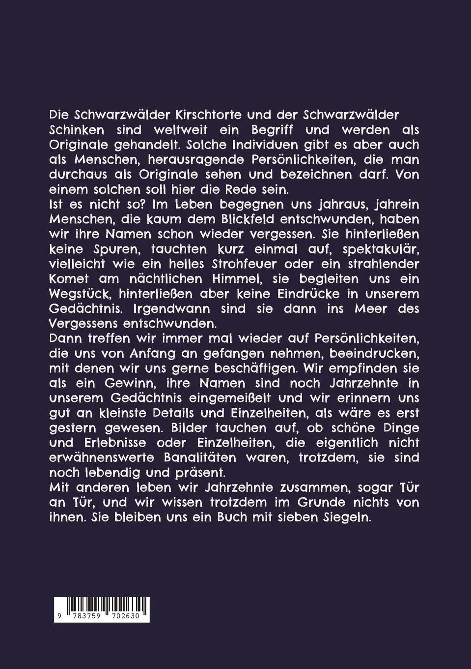 Rückseite: 9783759702630 | Ein Schwarzwälder Original | Die Familien-Saga | Walter W. Braun