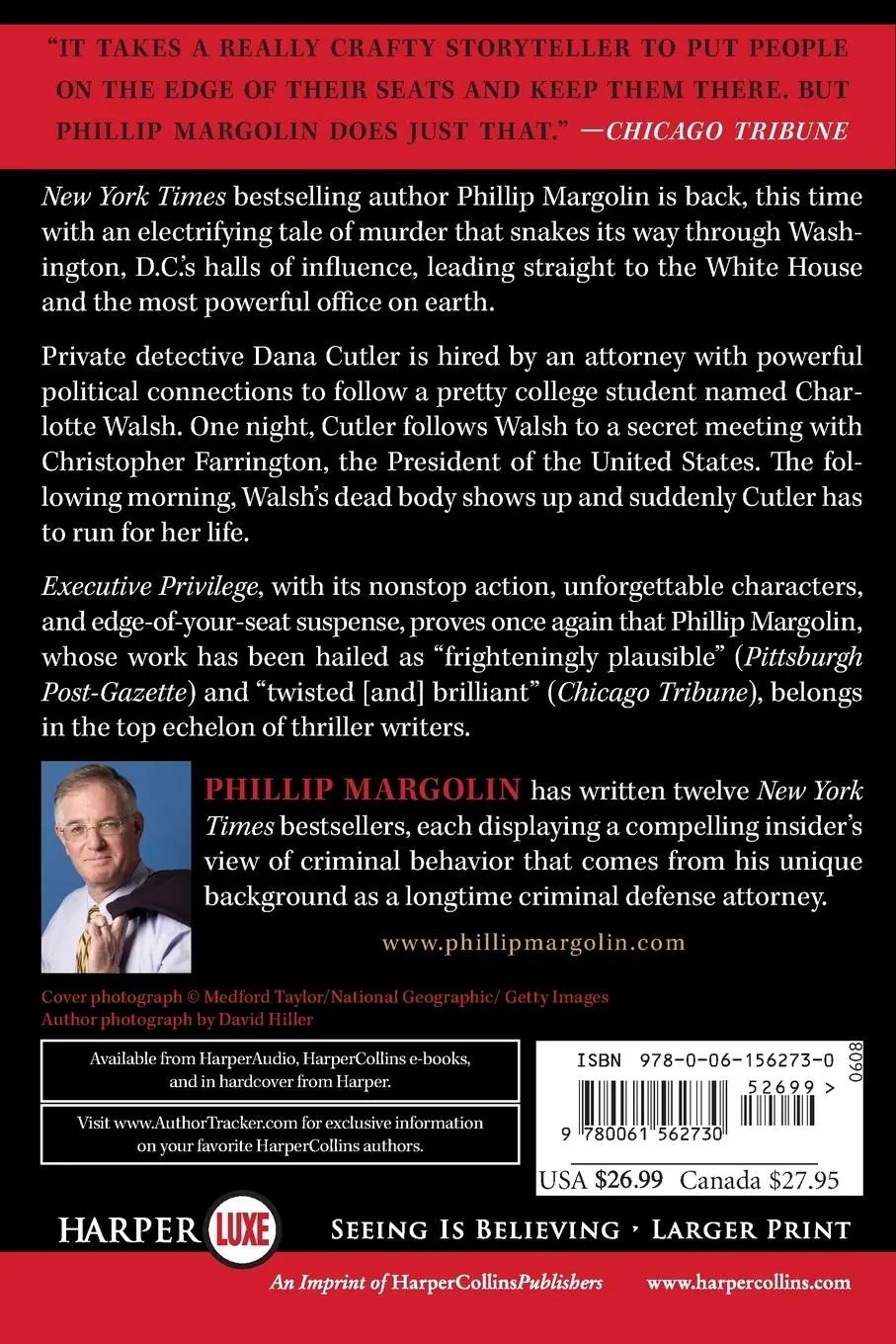 Rückseite: 9780061562730 | Executive Privilege | Phillip Margolin | Taschenbuch | Englisch | 2013