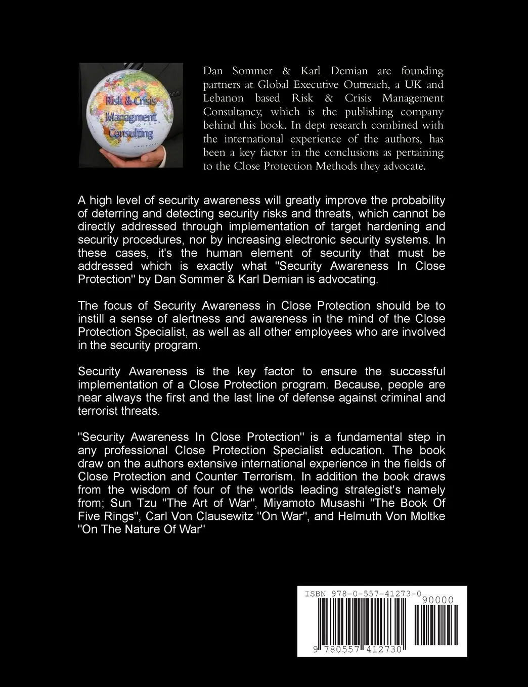 Rückseite: 9780557412730 | Security Awareness in Close Protection | Dan Sommer (u. a.) | Buch
