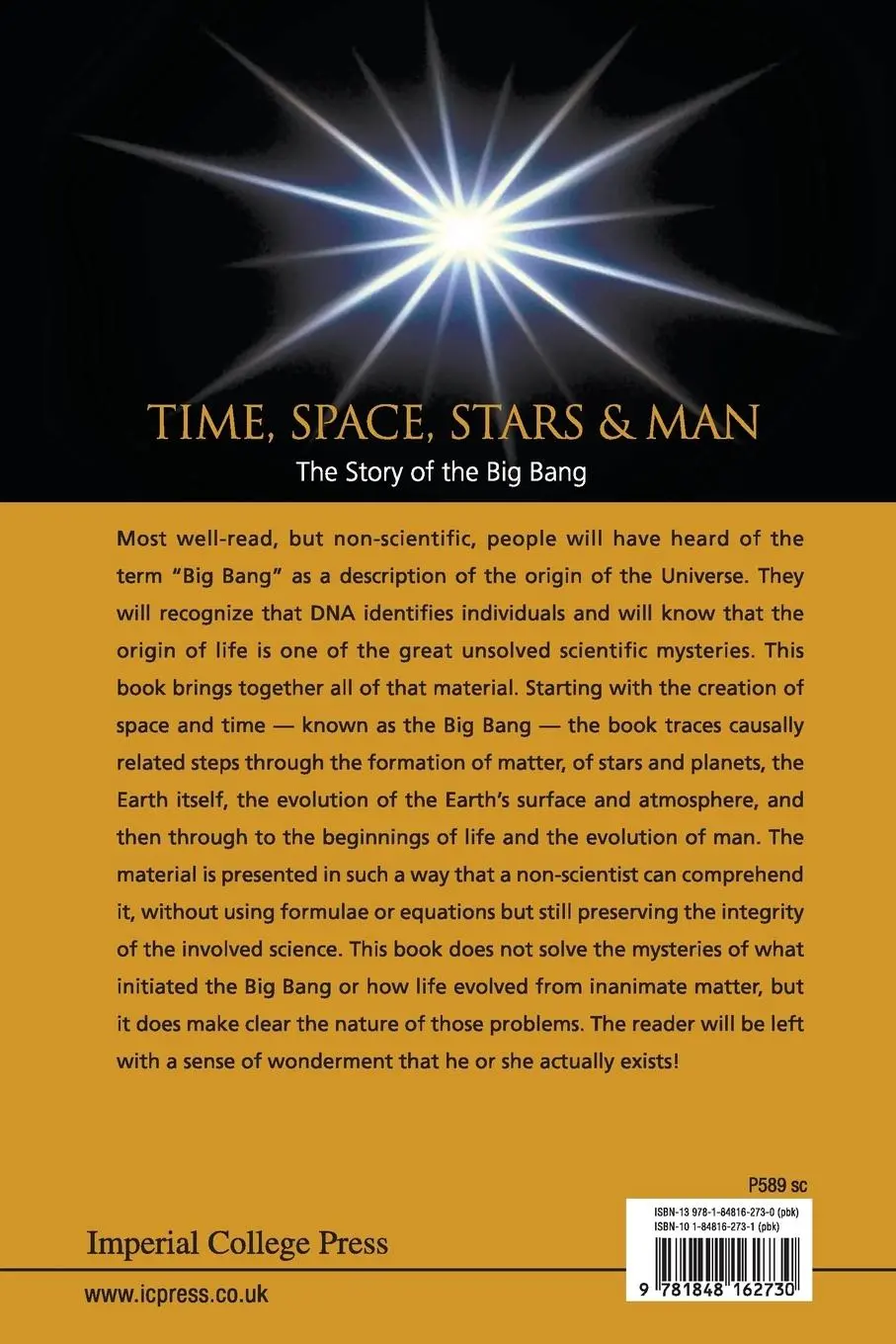 Rückseite: 9781848162730 | TIME, SPACE, STARS AND MAN | Woolfson Michael M | Taschenbuch | 2009