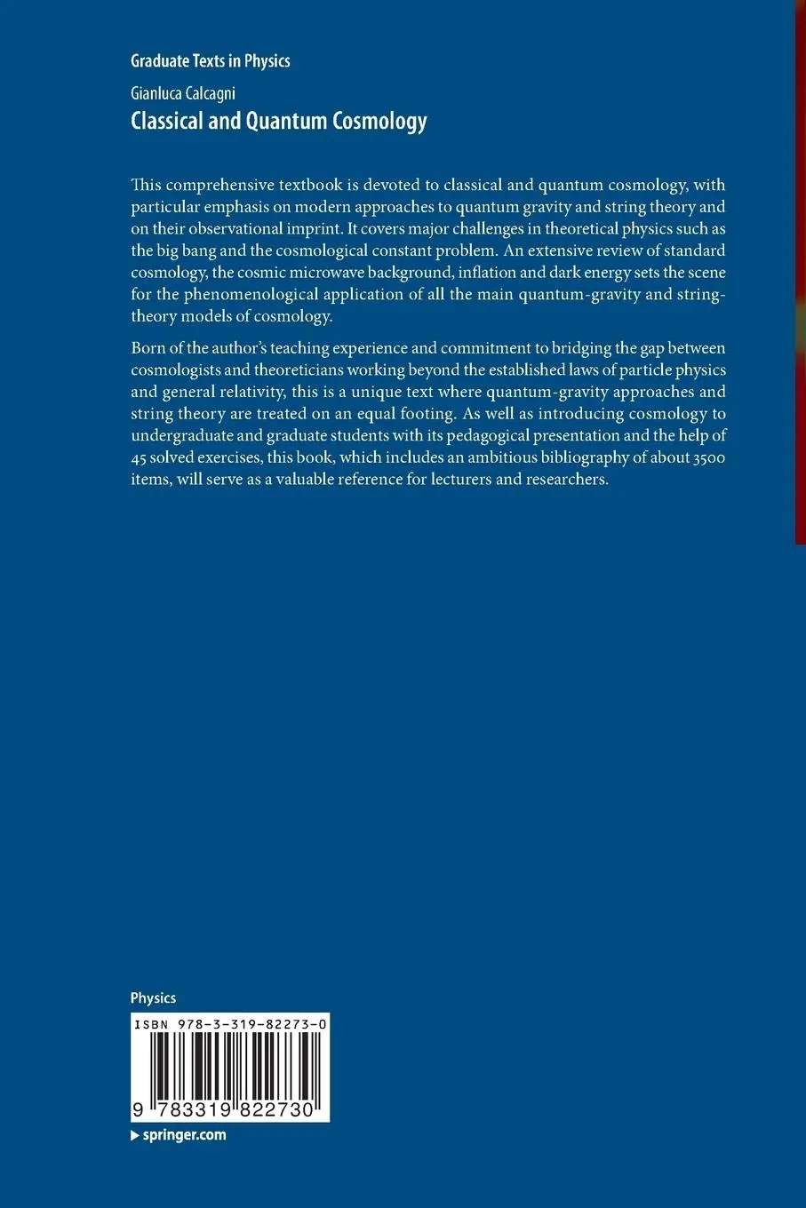Rückseite: 9783319822730 | Classical and Quantum Cosmology | Gianluca Calcagni | Taschenbuch | xv