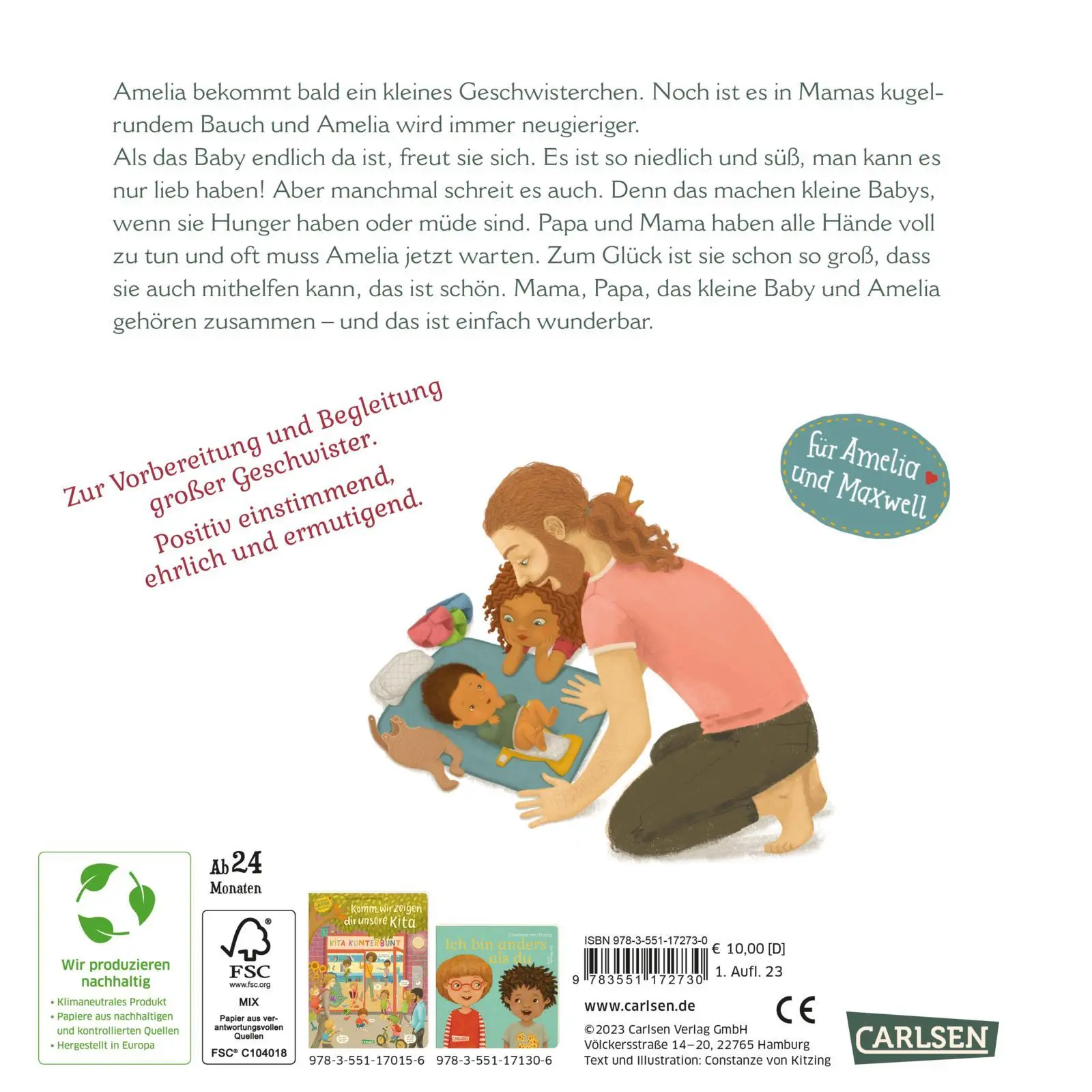 Rückseite: 9783551172730 | Jetzt ist unser kleines Baby da | Constanze Von Kitzing | Buch | 18 S.