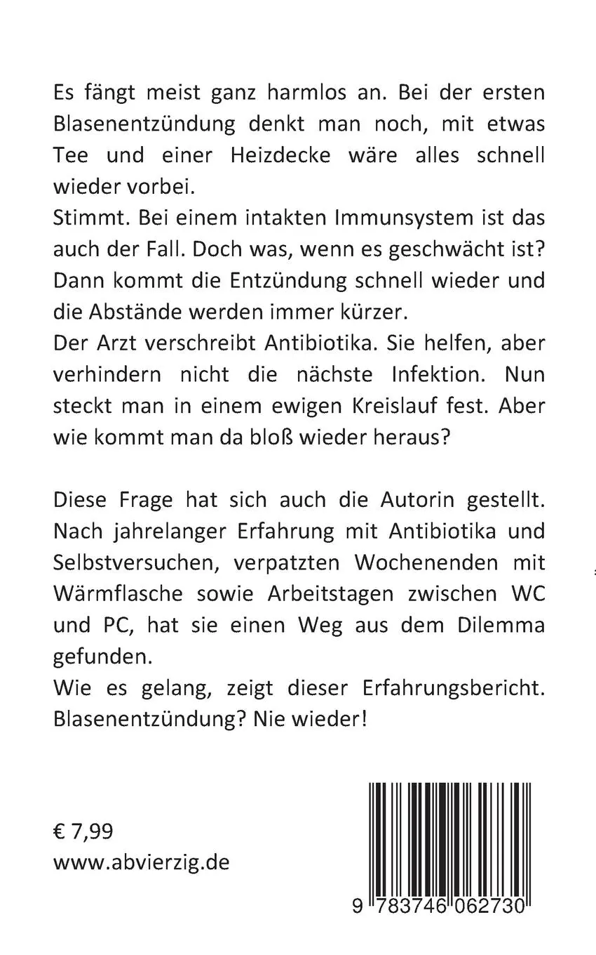 Rückseite: 9783746062730 | Blasenentzündung? Nicht schon wieder! | Marina Kähne | Taschenbuch
