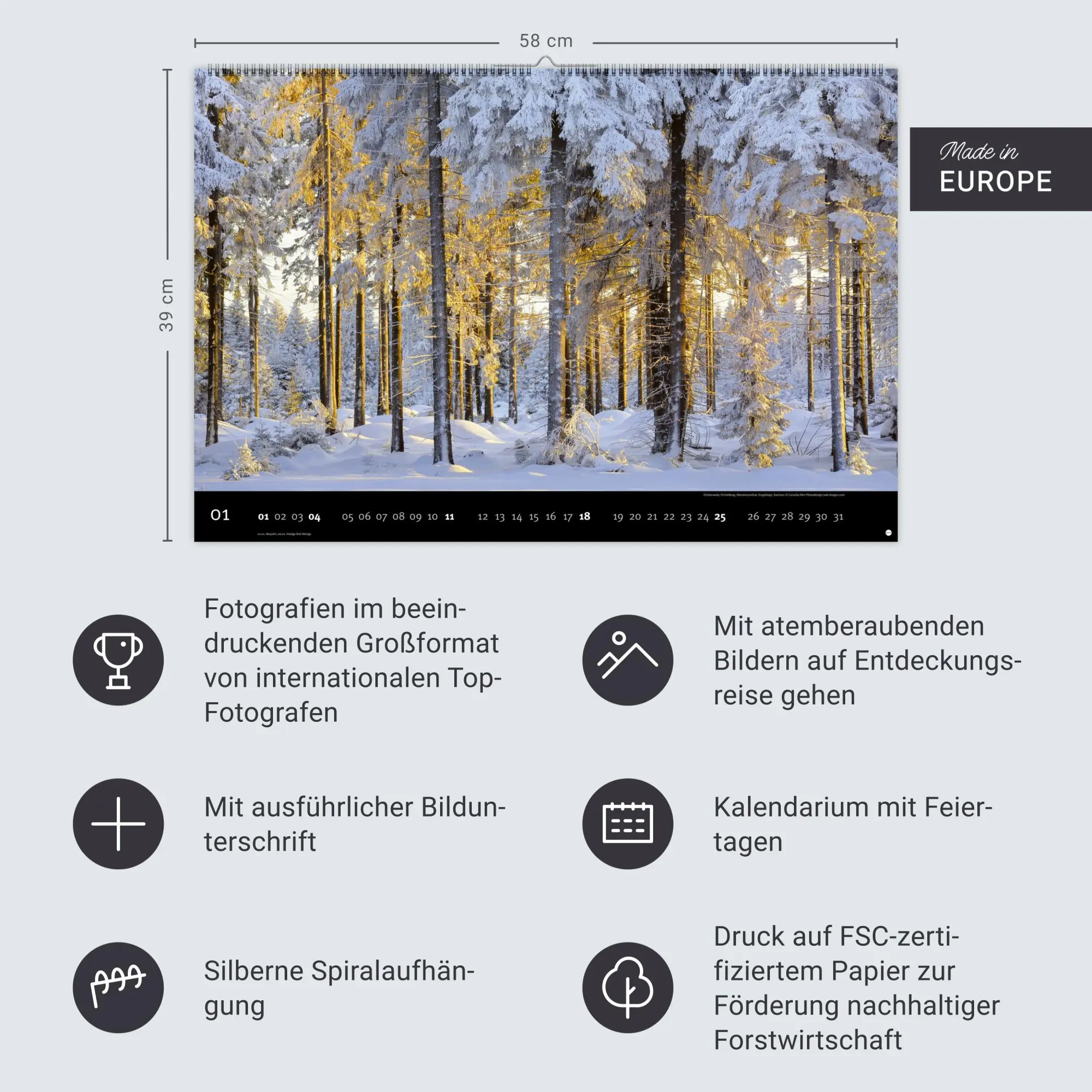 Bild: 9783756412730 | Deutschlands Naturparadiese Kalender 2026 | Harenberg | Kalender