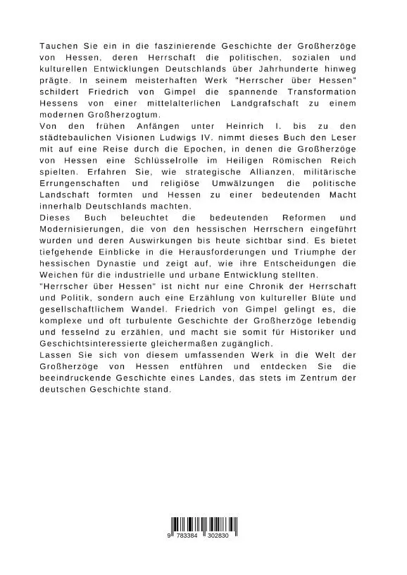 Rückseite: 9783384302830 | Herrscher über Hessen | Die Geschichte der Großherzöge | Gimpel | Buch