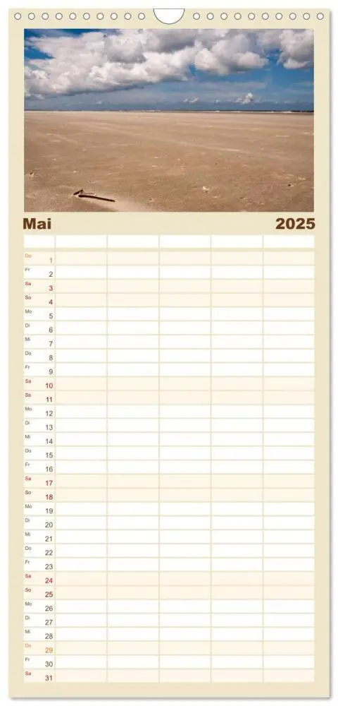 Bild: 9783457112830 | Familienplaner 2025 - Ameland mit 5 Spalten (Wandkalender, 21 x 45...