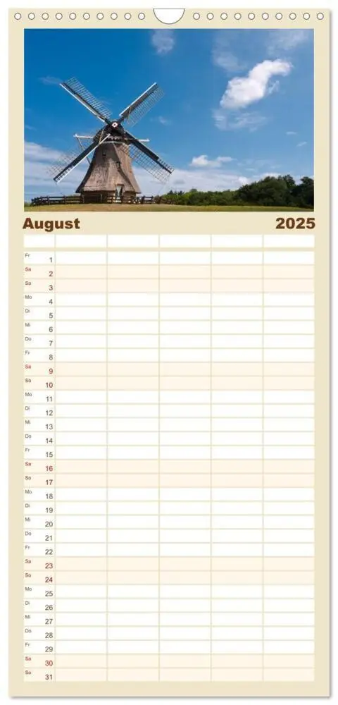 Bild: 9783457112830 | Familienplaner 2025 - Ameland mit 5 Spalten (Wandkalender, 21 x 45...